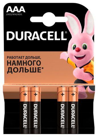Элемент питания (батарейка) DURACELL LR3 (АAA) 4 шт. s.52543 фото