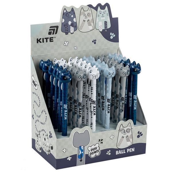 Ручка кулькова автоматична Funny cat, синя K25-028-1 фото