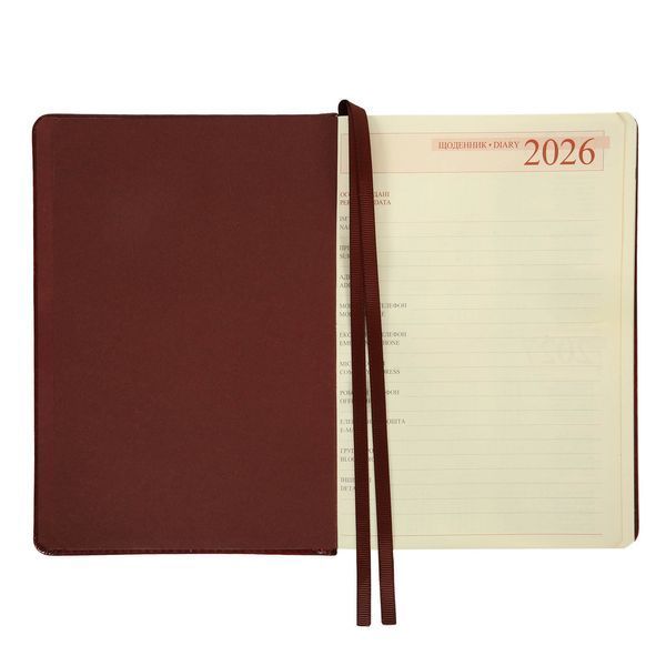 Щоденник А5 Leo Planner датований 2026 "City", твердий, коричневий, 368 сторінок 252668 фото