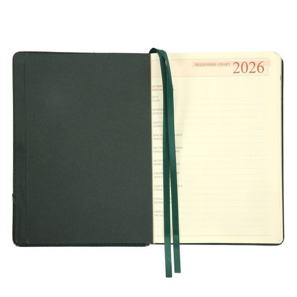 Щоденник А5 Leo Planner датований 2026 "Whisky", твердий, зелений, 368 сторінок 252669 фото