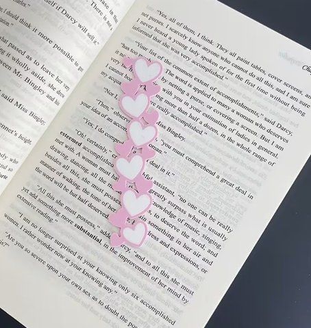 Акрилова закладка для книг "Сердечки" px-01108 фото