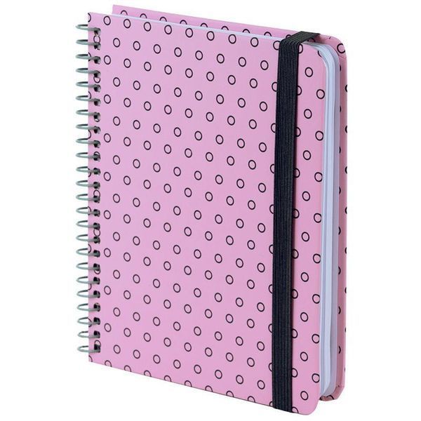 Блокнот на спирали твердая обкл., B6+, 120 л., кл., розовый 8461-1-A фото