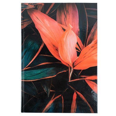 Книга записна у твердій обкладинці, Flora. Формат А4, 192 аркуші у клітинку. Колір поморанчевий 8423-28-A фото