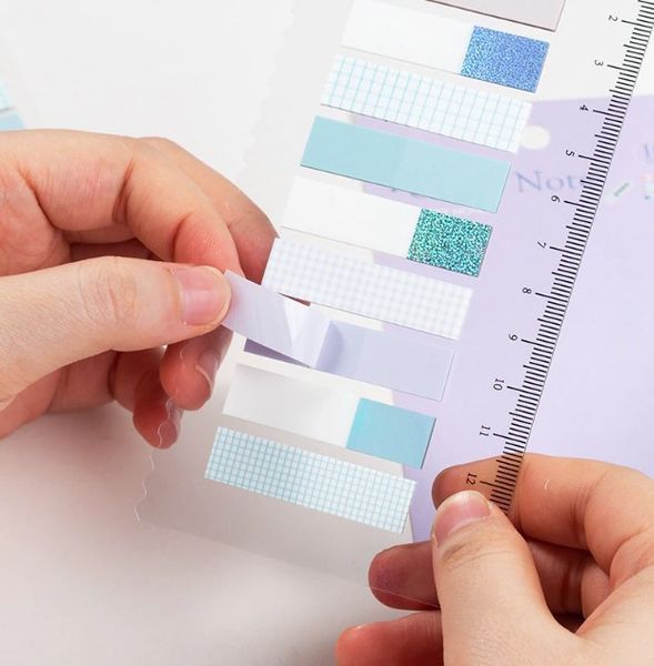 Стікери-закладки з лінійкою "Color note" з блискітками, блакитні px-00250-2 фото