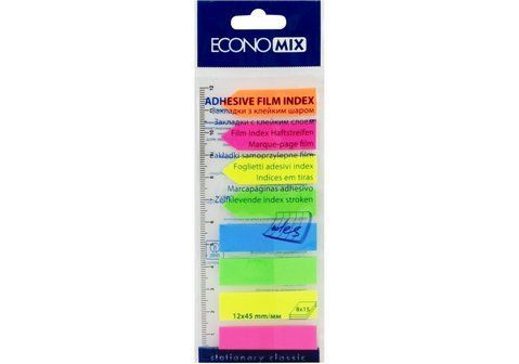 Стікери-закладки Economix, 12х45, пластикові E20960 фото