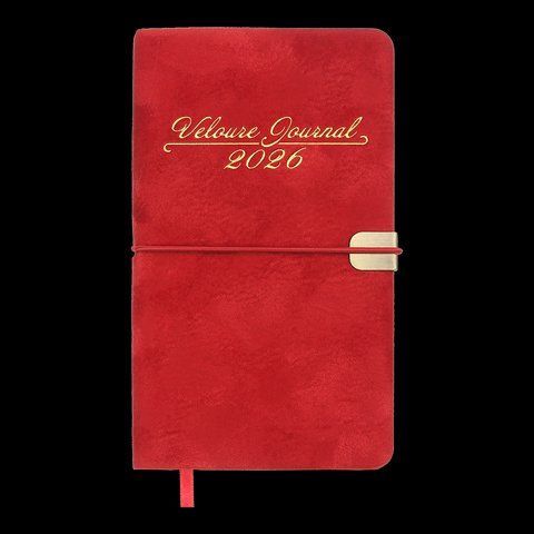 Щотижневик датов. 2026 кишеньк. VELOUR , 85*153, червоний, штуч. шкіра BM.2891-05 фото