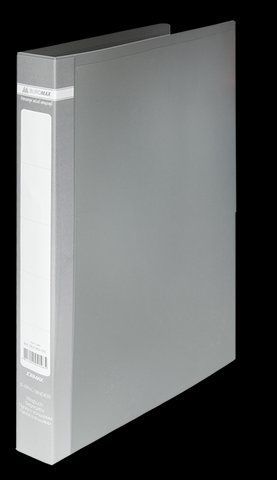 Папка пластиковая, JOBMAX, 2 R-образных кольца, А4, ширина торца 25 мм, серая BM.3161-09 фото
