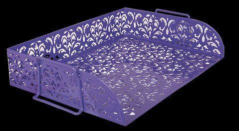 Лоток для бумаг горизонтальный, BAROCCO, металлический, фиолетовый BM.6253-07 фото