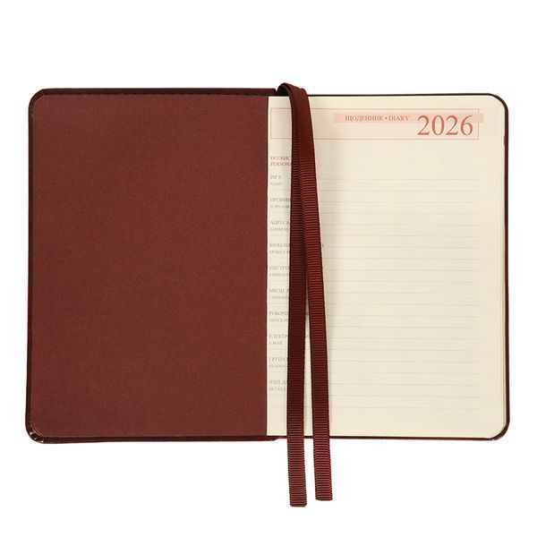 Ежедневник А6 Leo Planner датированный 2026 "Aldento", интегральный, коричневый, 352 страницы 252674 фото