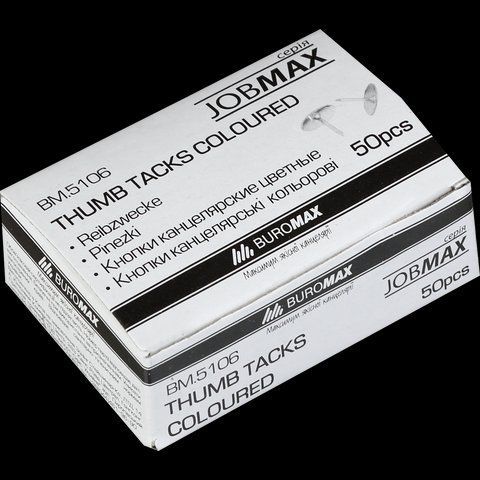 Кнопки разноцветные, JOBMAX, 50 шт. карт. Коробке BM.5106 фото