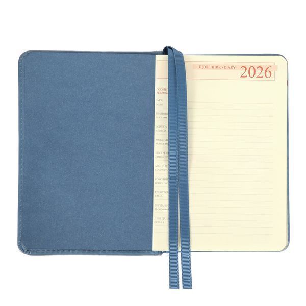 Щоденник А6 Leo Planner датований 2026 "City", твердий, блакитний, 352 сторінки 252676 фото