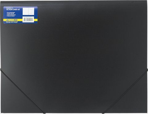 Папка на гумках PROFESSIONAL, А3, матовий непрозор. пластик, чорна BM.3918-01 фото
