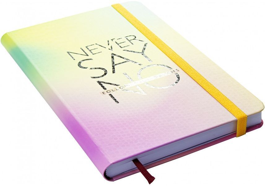 Діловий записник NEVER SAY NO, А5, тверда обкладинка папір, гумка, білий блок лінія O20812-41 фото