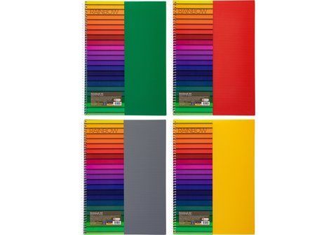 Блокнот "Rainbow", А4, 80 арк., бічна спіраль, клітинка O20342 фото