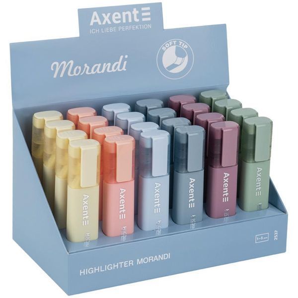Маркер Highlighter 2537-A, 1-5 мм клиноп. morandi асорті, 1 шт. 2537-50-A фото