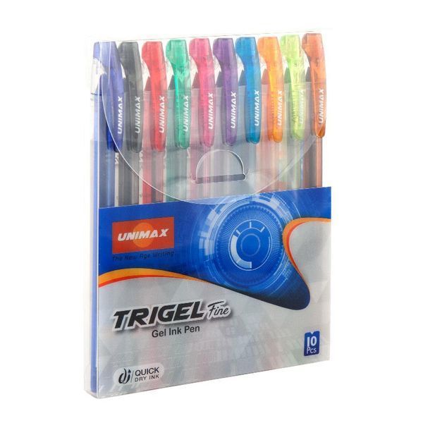 Ручка гелева Trigel-3, набір 10 кол., асорті ux-132-20 фото