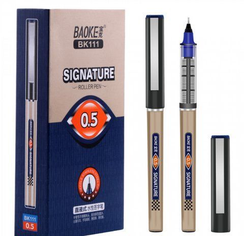 Ручка-ролер 0.5 мм, синя Signature Baoke BK111-blue фото