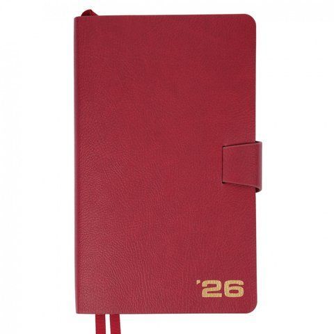 Ежедневник 12х20 см Leo Planner датированный 2026 "Alpha", мягкий, бордовый, 352 страницы 252630 фото