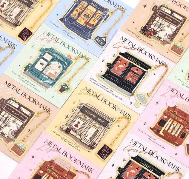 Металева закладка для книг "Магазин подарунків" px-00734-3 фото