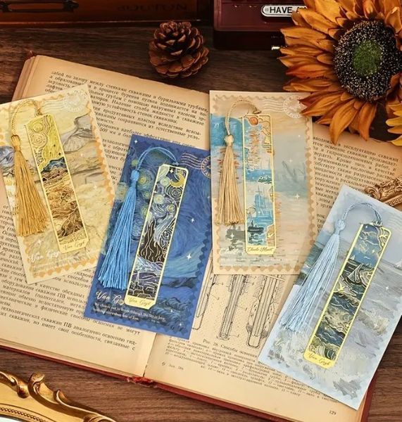 Металева закладка для книг, Ван Гог, зоряна ніч px-00289-5 фото