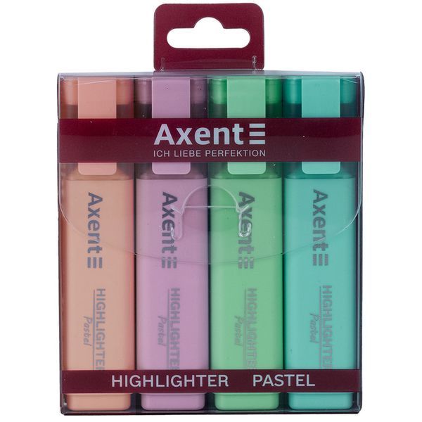 Маркер Highlighter 2537-A, 1-5 мм клиноп., набір 4х пастель 2537-80-a фото
