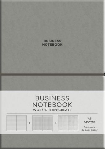 Зошит Business, А5/96 арк., у лінію, PU, м'яка палітурка, кремовий блок, 80г/м2 A5-7134 фото
