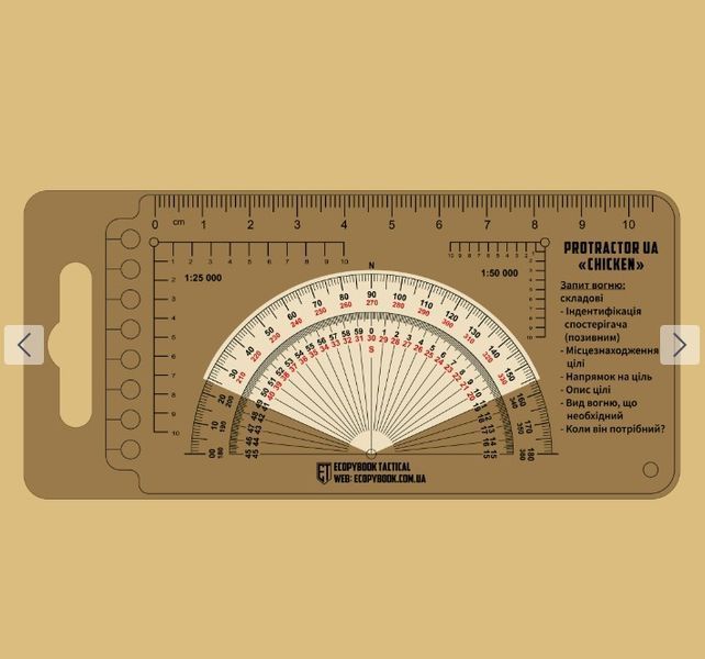 Лінійка PROTRACTOR UA "CHICKEN" 120x63 (mm) Л-PR-CH-UA фото