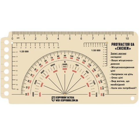 Лінійка PROTRACTOR NATO "CHICKEN" 120x63 (mm) Л-PR-CH фото