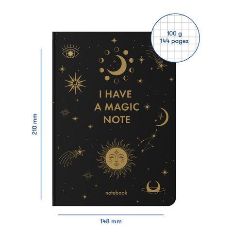 Блокнот в клетку &laquo;I HAVE A MAGIC NOTE&raquo; черный orner-2163 фото