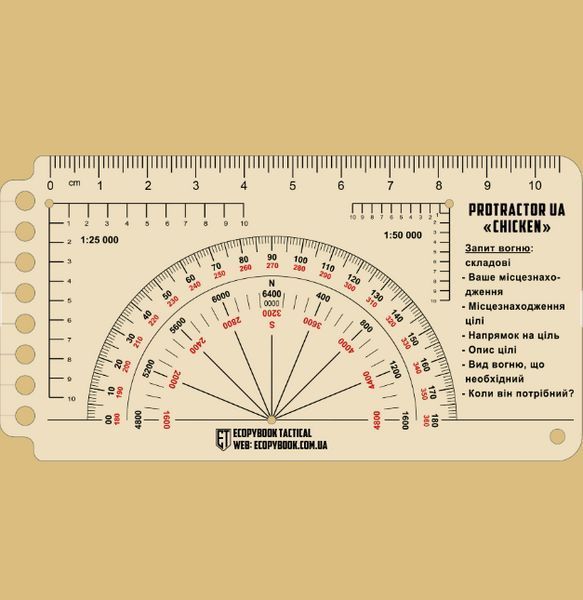 Лінійка PROTRACTOR NATO "CHICKEN" 120x63 (mm) Л-PR-CH фото
