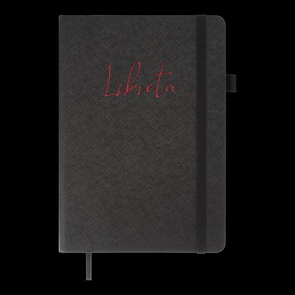 Блокнот діловий LIBRETA, А5, 96 арк., крапка, чорний, шт.шкіра BM.295317-01 фото
