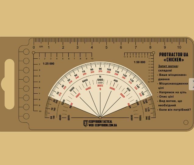 Лінійка PROTRACTOR NATO "CHICKEN" 120x63 (mm) Л-PR-CH фото