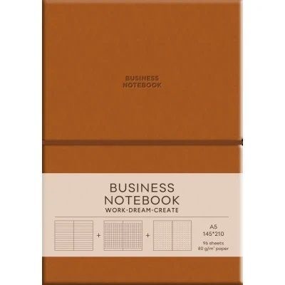 Зошит Business, А5/96арк., Школярик, у лінію, поліуретан, кремовий блок, 80г/м2 A5-7135 Brown фото