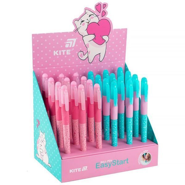 Ручка кулькова Kite EasyStart, Kitty, синя K25-099-2 фото