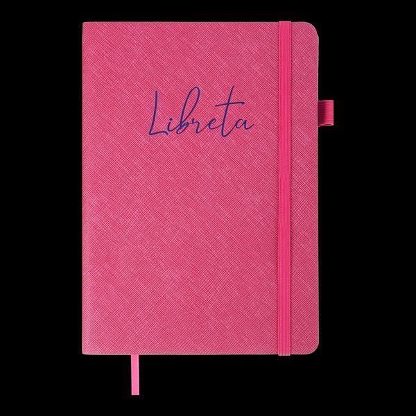 Блокнот діловий LIBRETA А5, 96л, крапка, обкладинка штучна шкіра, малиновий BM.295317-29 фото