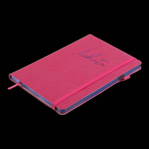 Блокнот діловий LIBRETA А5, 96л, крапка, обкладинка штучна шкіра, малиновий BM.295317-29 фото