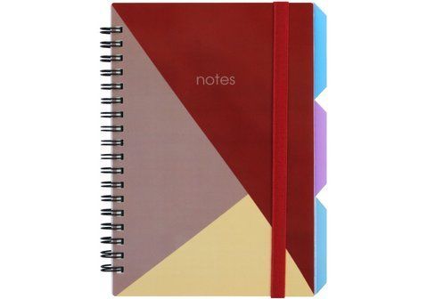 Блокнот "Triangle", B6, пластиковая обл., спираль, с разделителями, 100 л., клетка O20358-10 фото