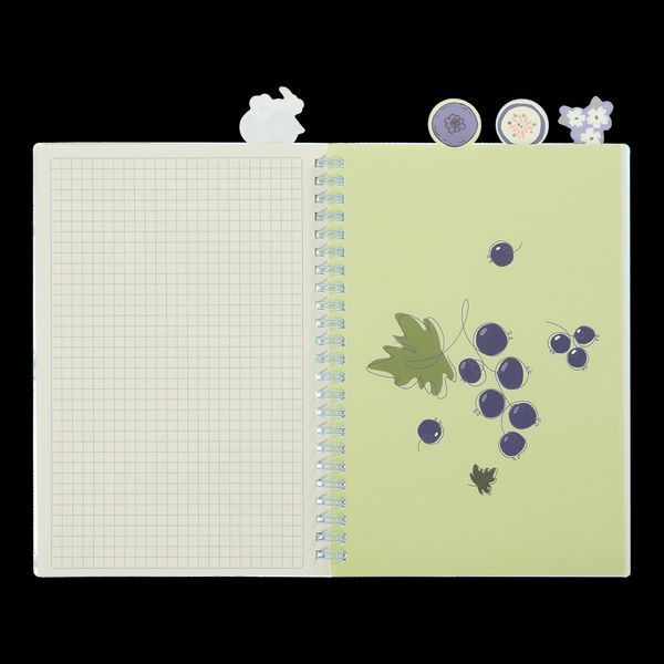 Зошит для записів BLUEBERRY ARABESKI, А5, 80 арк., клітинка, 4 роздільники, пластикова обкладинка, кобальтовий BM.2587-54 фото