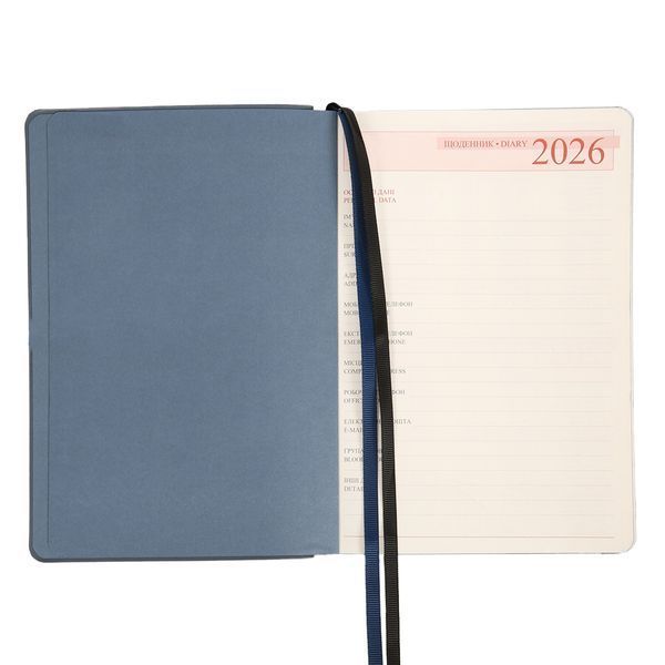 Щоденник А5 Leo Planner датований 2026 "Urban", м'який, сірий, 368 сторінок 252692 фото