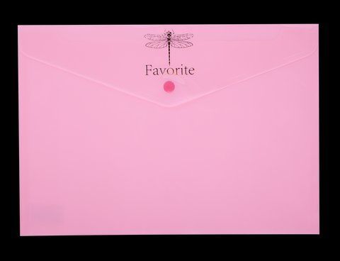 Папка-конверт на кнопке FAVOURITE, PASTEL, A4, розовая BM.3953-10 фото