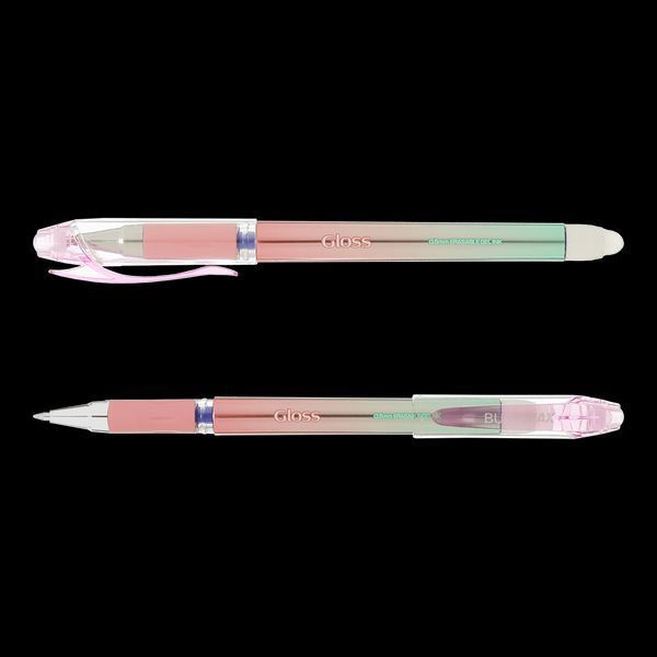 Ручка гелевая, "Пиши-стирай. GLOSS" 0.5мм, перламутровый корпус с резиновым грипом, синяя BM.8312-01 фото