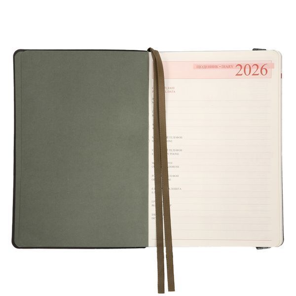 Щоденник А5 Leo Planner датований 2026 "Polo", м'який, графітовий, 368 сторінок 252694 фото