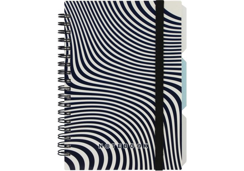 Блокнот "DESIGN 46", B6, пластикова обкл., спіраль, з розділювачами., 100 арк., клітинка O20358-46 фото