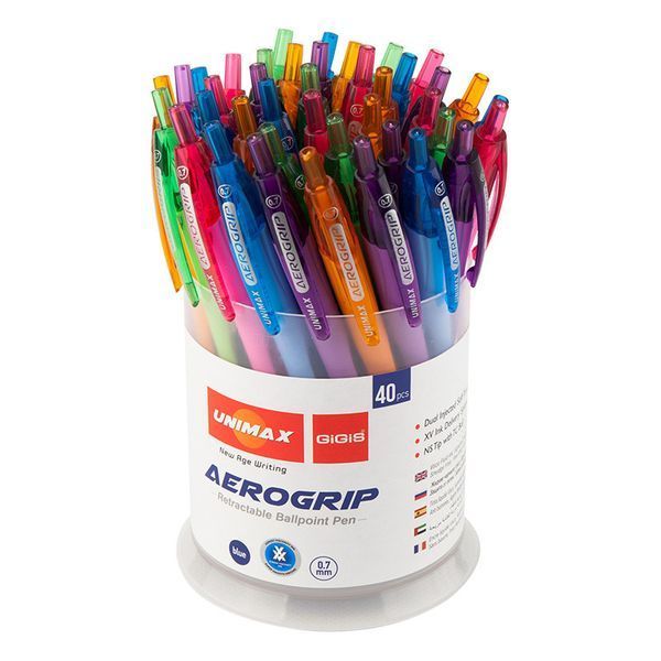 Ручка кулькова автом. Aerogrip-2, синя ux-137-02 фото