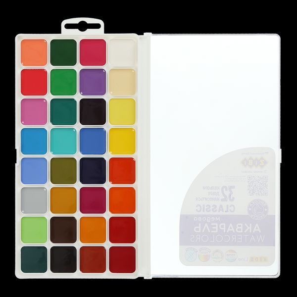 Акварель CLASSIC, 32 цвета, б/кист., пласт. корпус, KIDS Line ZB.6574 фото