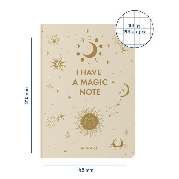 Блокнот в клетку &laquo;I HAVE A MAGIC NOTE&raquo; бежевый orner-2164 фото