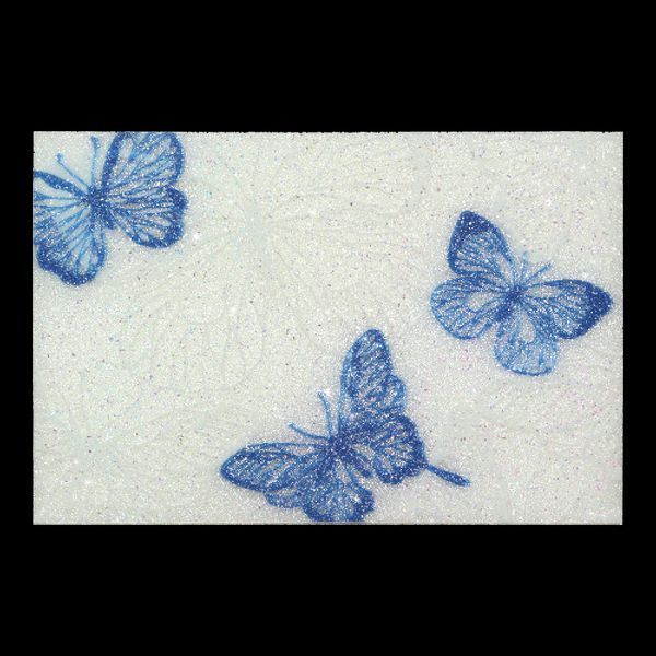 Блок пластиковий для нотаток з клейким шаром BUTTERFLY ARABESKI, 50x75мм, 50 арк., прозорий, блискучий, білий перламутр BM.2325-31 фото
