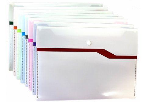 Папка на 2 отделения Optima на кнопке, А4, двухцветная, ассорти O35555 фото