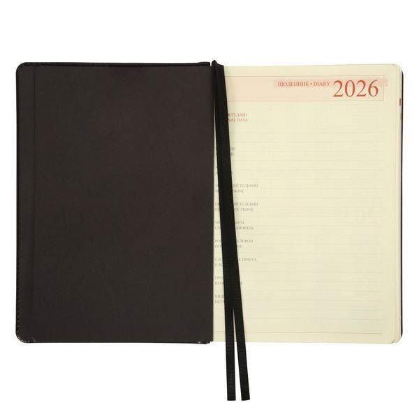 Щоденник А5 Leo Planner датований 2026 "City", твердий, чорний, 368 сторінок 252661 фото