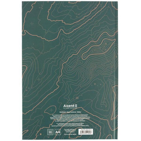 Книга записна у твердій обкладинці, Earth colors, Curious, Формат А4, 96 аркушів у клітинку 8422-577-A фото
